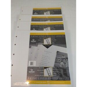 Canson 12x12 Lined Photo Sheets Archival Acid-Free 5 Ring Binders Scrapbook